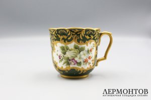 Чайная пара 2 шт. Россия, завод Гарднера, 19 в. Фарфор, роспись.