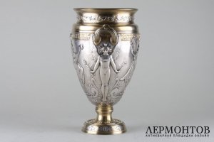 Ведро для шампанского в классическом стиле. Серебро 925 пробы. Англия, 1873 год.