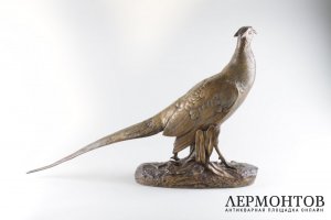 Скульптура Фазан.  Франция, Париж, автор модели Clovis Masson, кон. 19 в. Бронза.