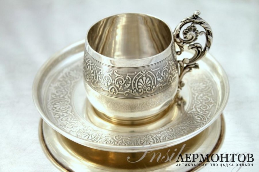 Кофейная пара Puiforcat. Серебро 950. Франция