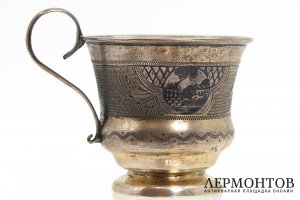 Кофейная пара. Российская Империя, мастер Петр Лоскутов, 1873 год. Серебро 84 пробы.