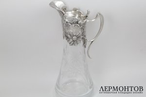 Декантер Ромашки. Серебро, хрусталь. Португалия