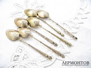 Набор чайных ложек. Серебро 800. Франция