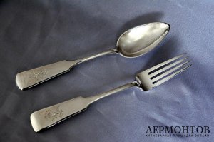 Сервировочная пара Werner. Серебро 84. Российская империя