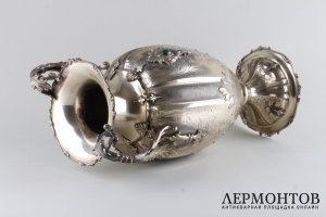 Ваза для цветов с ручками. Серебро 800 пробы. Италия, пер. пол. XX века.