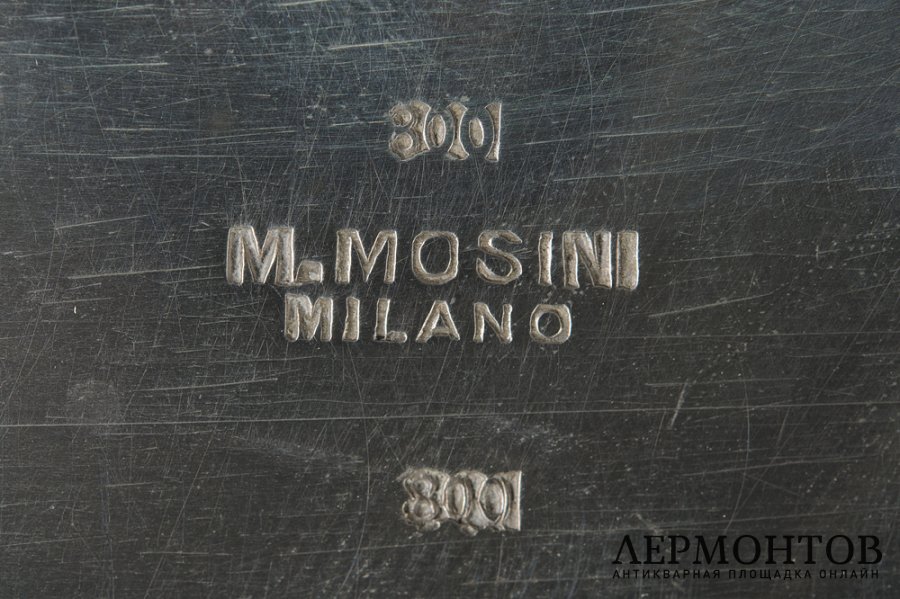 Блюдо для рыбы. Италия, Милан, фирма M.Mosini. Серебро 800 пробы.