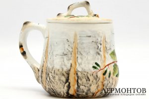 Кружка Березовый пень. СССР, Хайта, 1930-50е гг. Фарфор, роспись.
