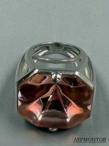 Кольцо с розовым кристаллом. Серебро 925 пробы, Baccarat, Франция