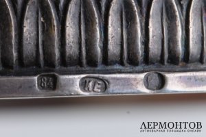 Ваза-фруктовница. Серебро 84 пробы, хрусталь. Россия,после 1908 года.