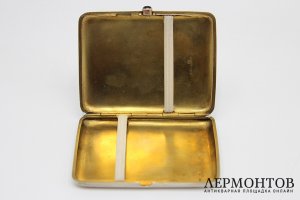 Портсигар Аллегория ночи, модерн. Серебро 84 пробы. Россия, К. Фаберже, 1899-1908