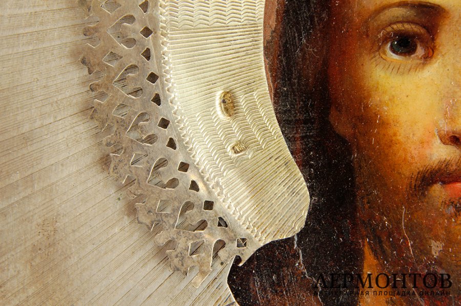 Икона. Господь Вседержитель. Серебро 84 пр., масло. Россия, 1872-1917 гг. Д. Орлов
