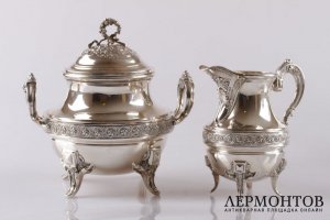Чайный и кофейный сервиз. Boulenger. Серебро 950 пробы. Франция