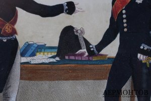 Герои Отечественной войны 1812 года. Акварель. В раме XIX века. Российкая империя.