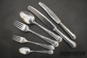 Столовый сервиз на 12 персон Vereinigte. Серебро 800 пробы. Германия, кон. XIX в.