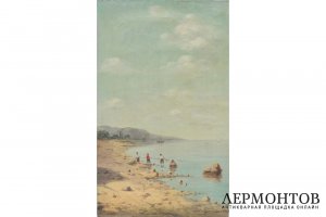 Картина Рыбаки на берегу моря. Попов, Иван Васильевич. 1890-е гг. Холст, масло.