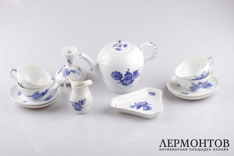 Чайный сервиз на 4 персоны. Royal Copenhagen. Дания, XX в.
