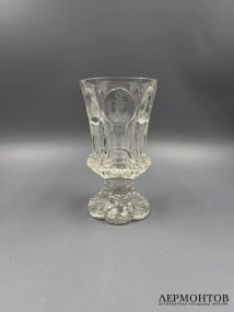 Кубок с гравированными медальонами. Хрусталь, Европа, 1860–1880 годы