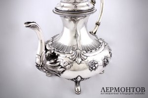 Чайный сервиз WOLFERS FRERES. Серебро 800 пробы. Бельгия, Брюссель. XIX в.