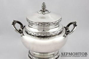 Чайно-кофейный сервиз на подносе. Серебро 800 пробы. Бельгия