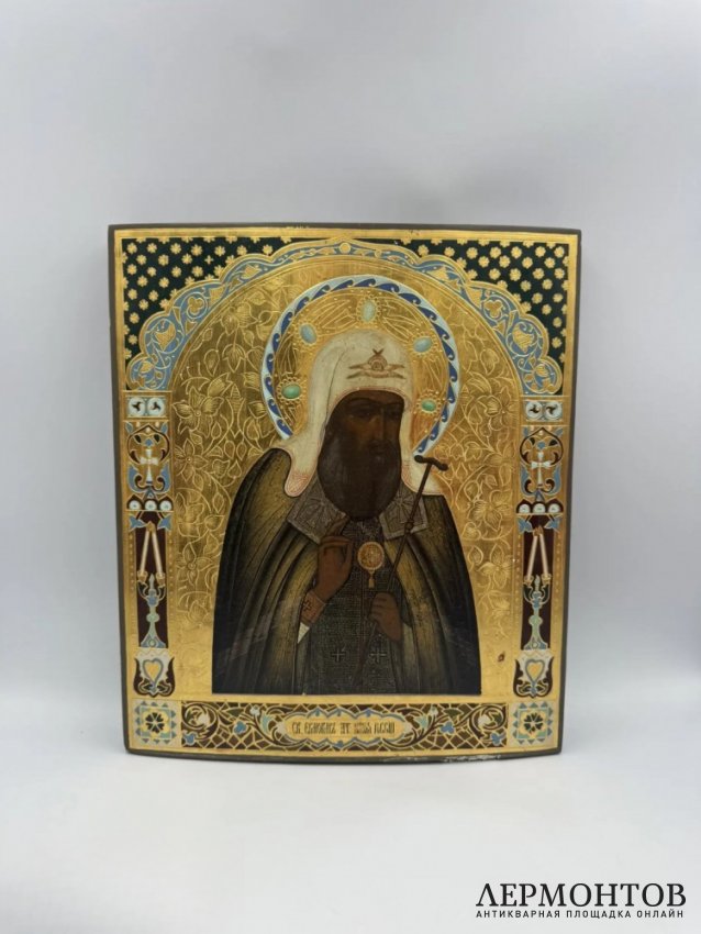 Икона «Святой Ермоген, патриарх всея Руси». Дерево, темпера, золото, Россия, 19 век