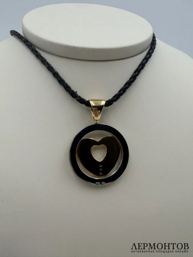 Кулон «Tondo Heart». Жёлтое золото 750 пробы, сталь, Bvlgari, Италия