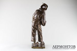 Скульптура В лунном свете Музыкант. Франция, Париж, авт. мод. Bouret кон.19 в. Бронза