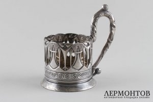 Подстаканник в стиле модерн. Россия, Москва, мастер Адриан Иванов. Серебро 84 пробы.