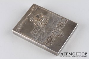 Визитница Свидание. Серебро 84 пробы. Россия, после 1908 г.