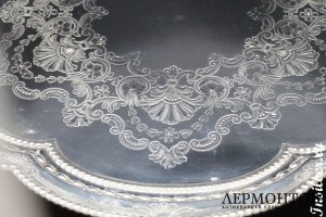 Центральное блюдо Martin, Hall and Co. Серебро 925. Англия