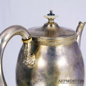 Кофейный набор: кофейник с сахарницей. Серебро 84. Российская империя