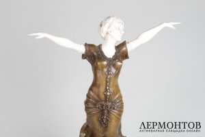 Скульптура Танцовщица в стиле Ар Деко. Франция, Париж, авт. T. Lemoyne, 1920-е гг. 