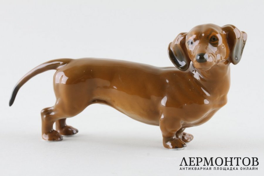 Статуэтка Такса. Фарфор.  Фабрика - Rosenthal, Германия, вторая пол. 20 в.