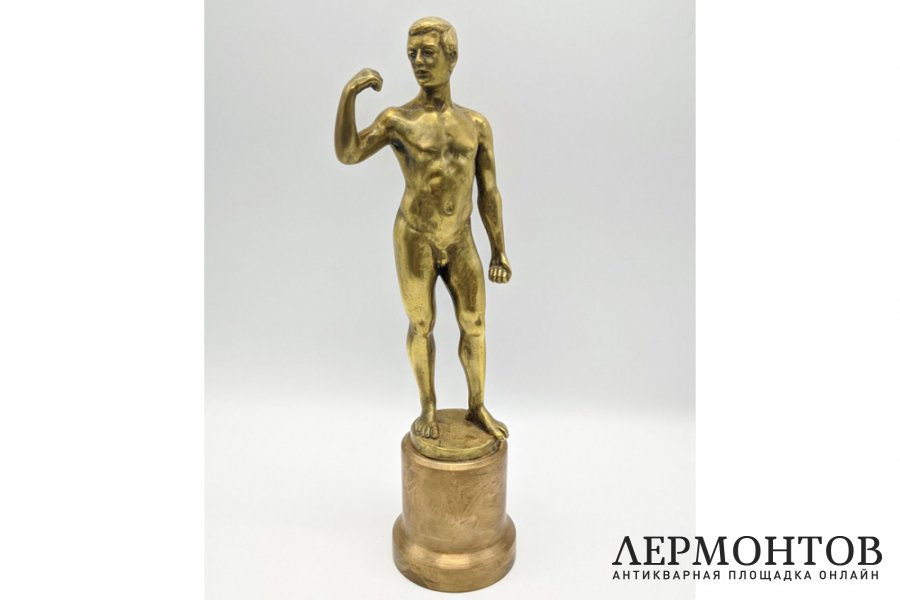 Скульптура Атлет. Автор модели Spiro Schwatenberg. Бронза. Германия, 1910-20-е гг.