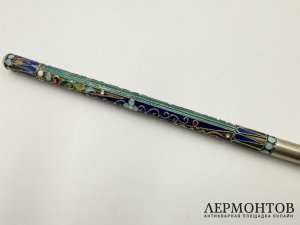 Перьевая ручка. Россия, фабрика ИЗО. Серебро 916 пробы, эмаль.