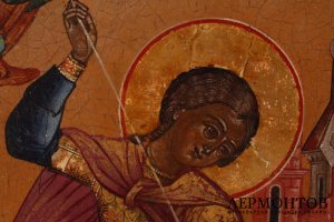 Икона. Святой Георгий Победоносец. Дерево, левкас, темпера. Россия, середина XIX века