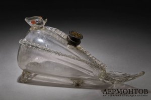 Бутылка в форме птицы. Испания, 18 век. Стекло.