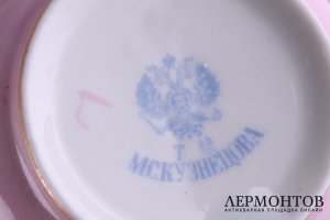 Две чайные пары Полевые цветы.  Фарфор, роспись. Кузнецов. Россия, 1899-1917.