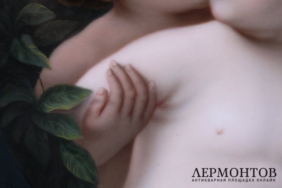 Пласт Путти. Фарфор, живопись. Франция, 19 век.  Худ. F.Beetz