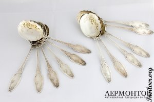 Набор для мороженого. Серебро 950. Франция