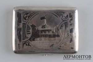 Портсигар Сенатский дворец. Серебро, чернь. Российская империя, Назаров, нач. ХХ в