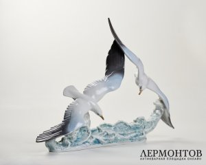 Статуэтка «Играющие чайки». Фарфор, Rosenthal, Германия, 1969 год