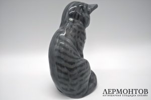 Статуэтка Котенок, играющий с хвостом. Роспись. Дания, Royal Copenhagen, 1970е гг.