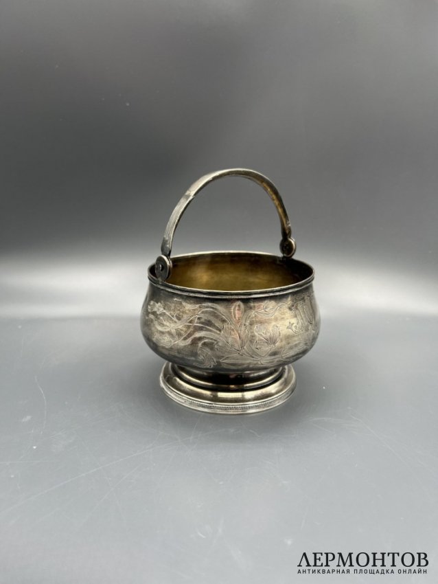 Конфетница в стиле модерн. Серебро 84 пробы, Россия, 1899–1908 годы