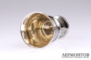 Бокал с черневым узором. Серебро 84. Российская империя