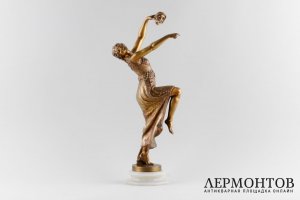 Скульптура Танец с маской. Joe Descomps. Бронза, золочение. Франция, 1920-е гг.