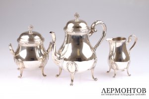 Чайный сервиз Е. Puiforcat. Серебро 950. Франция