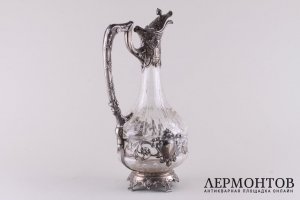 Парные графины для вина. Серебро 950 пробы. Франция, кон.19 века.