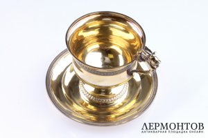 Чайная пара. 1819-1838 годы. Серебро 950. Франция