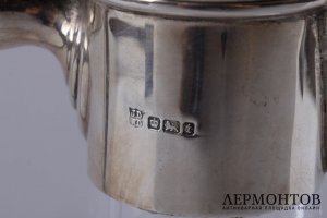Графин. Серебро 925 пробы, хрусталь. 1901 год. Англия
