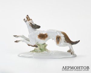 Статуэтка «Бегущая борзая». Фарфор, Rosenthal, Германия